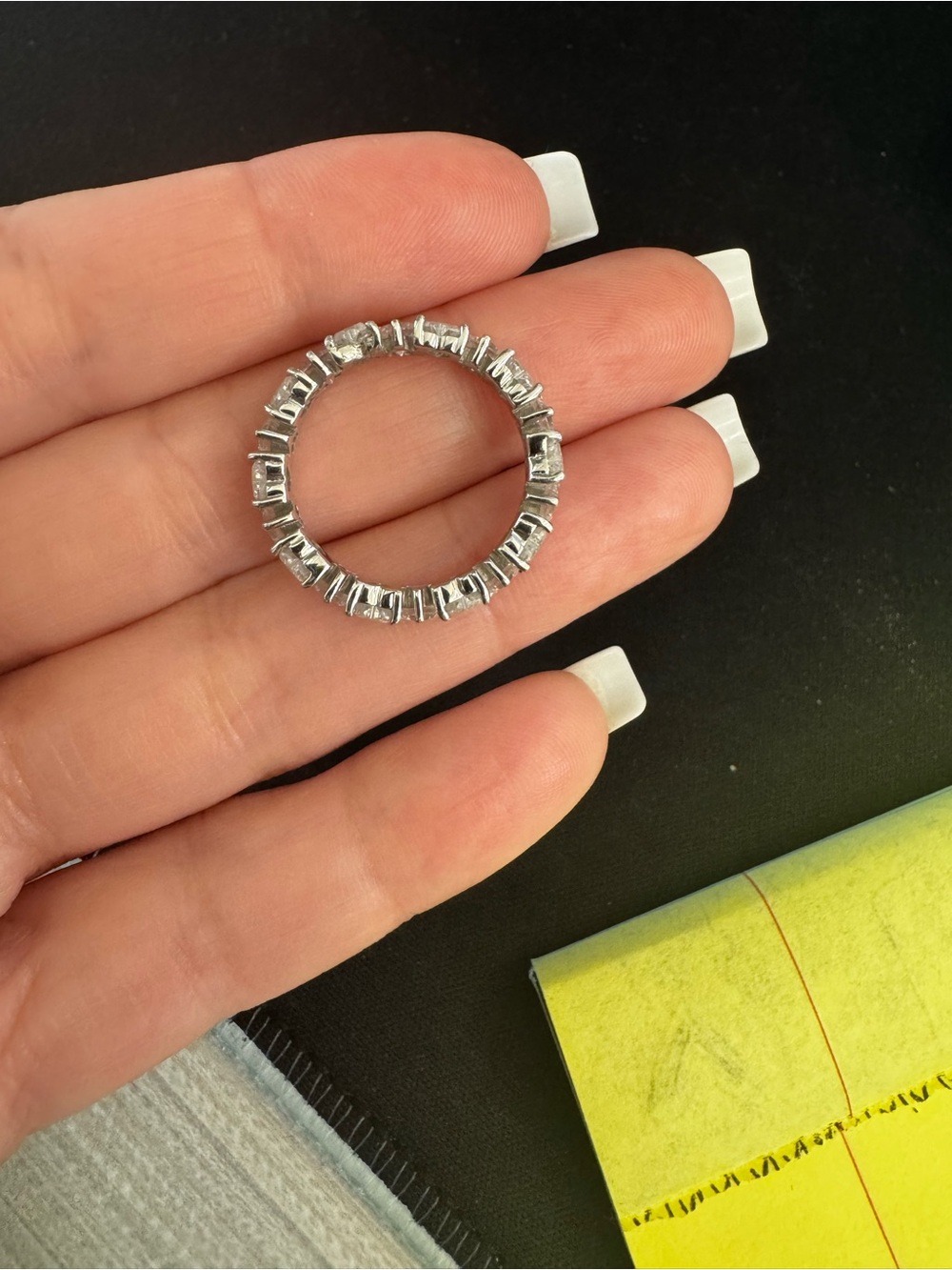 Moissanite Heart Band (3-3/8 ct. t.w.) in Sterling Silver
